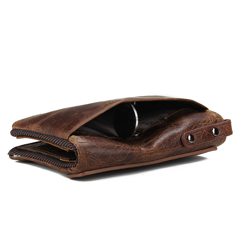 Double Zipper Leather Wallet