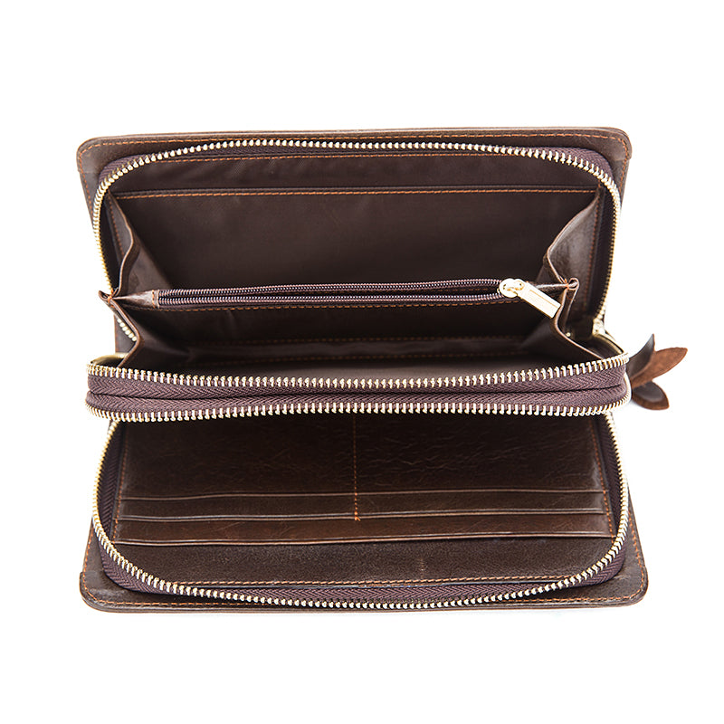 Double Zipper Money Clip Wallet