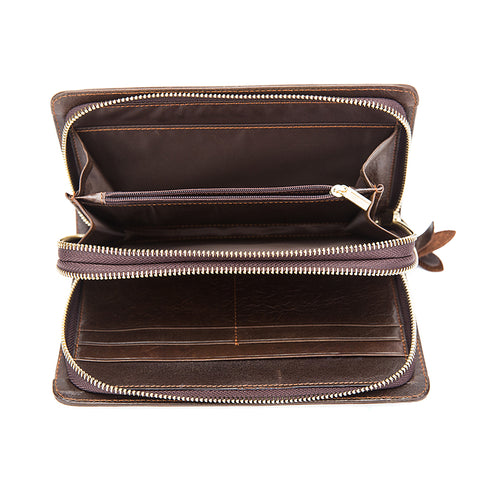 Double Zipper Money Clip Wallet